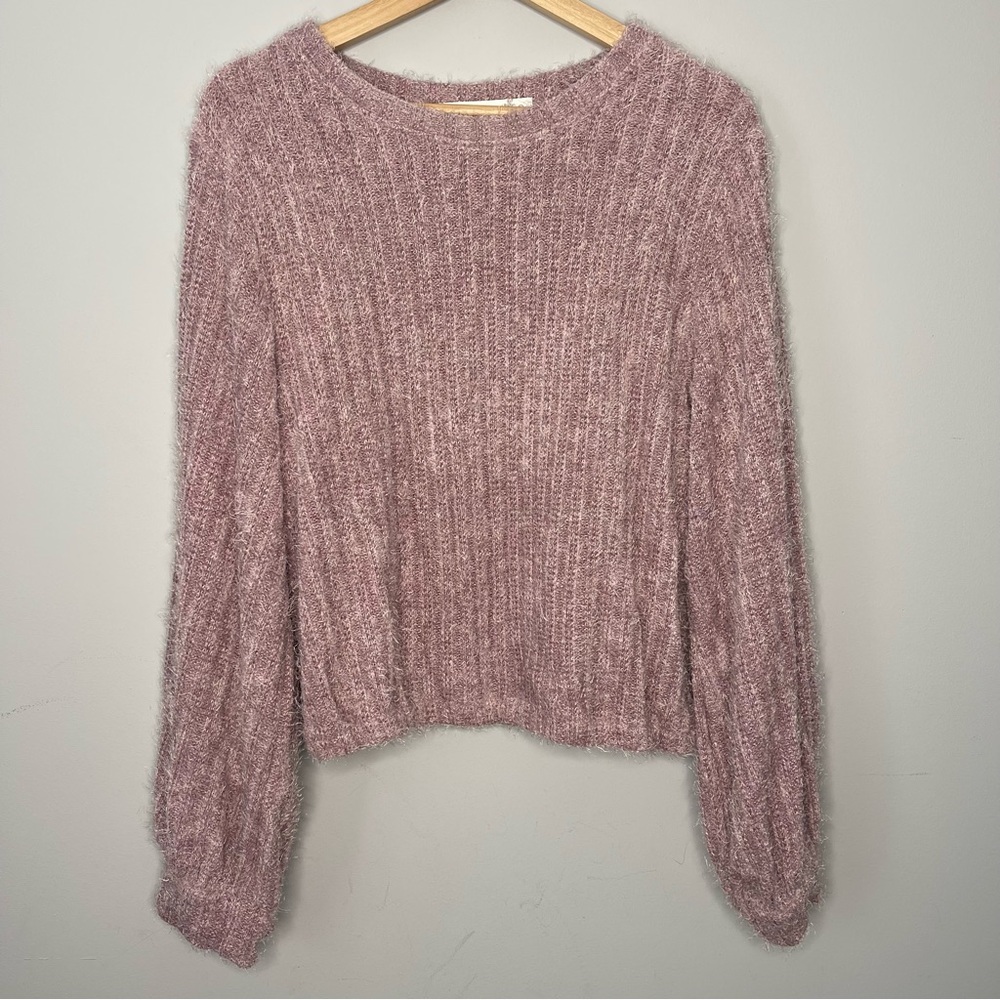 Altar'd State Crewneck Cropped Mauve‎ Sweater (X-Large)
